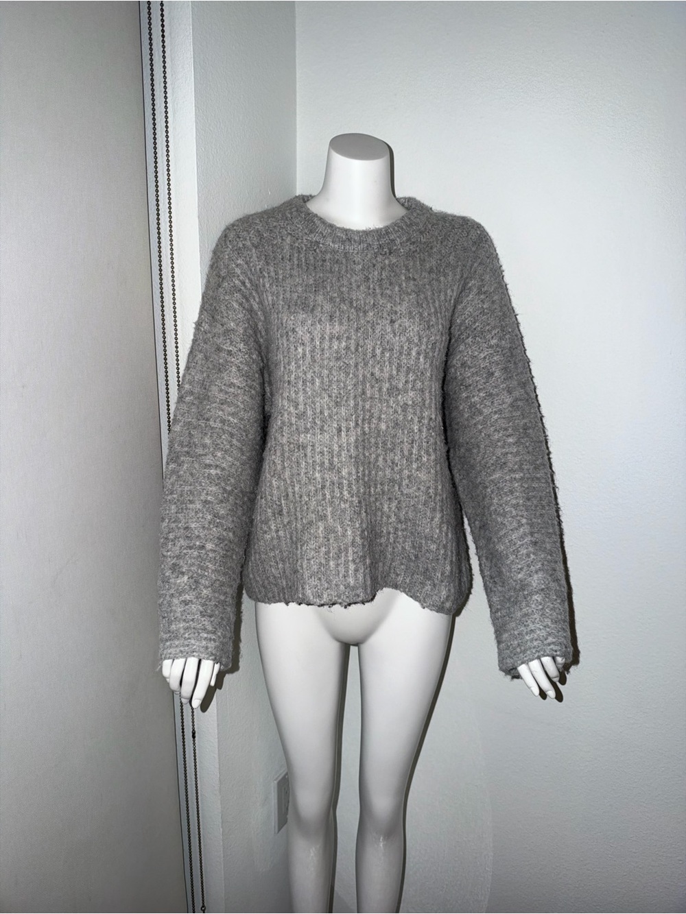 Balloon Sleeve Crewneck Sweater
